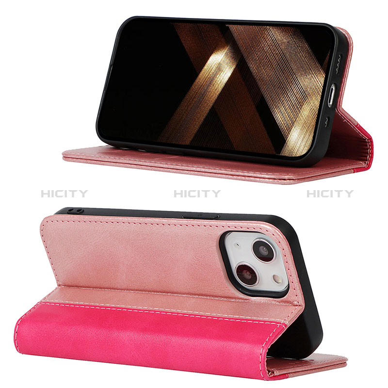 Funda de Cuero Cartera con Soporte Carcasa L13 para Apple iPhone 15