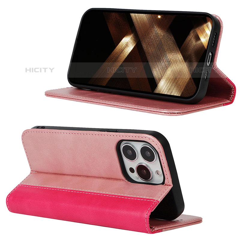 Funda de Cuero Cartera con Soporte Carcasa L13 para Apple iPhone 15 Pro