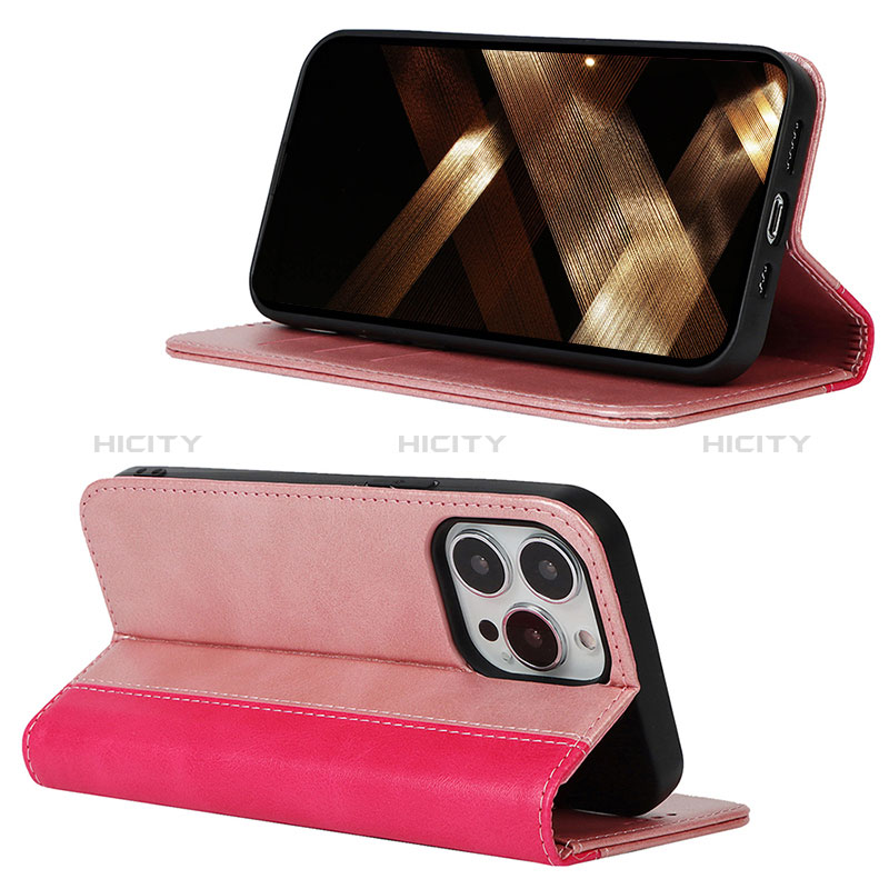 Funda de Cuero Cartera con Soporte Carcasa L13 para Apple iPhone 15 Pro Max