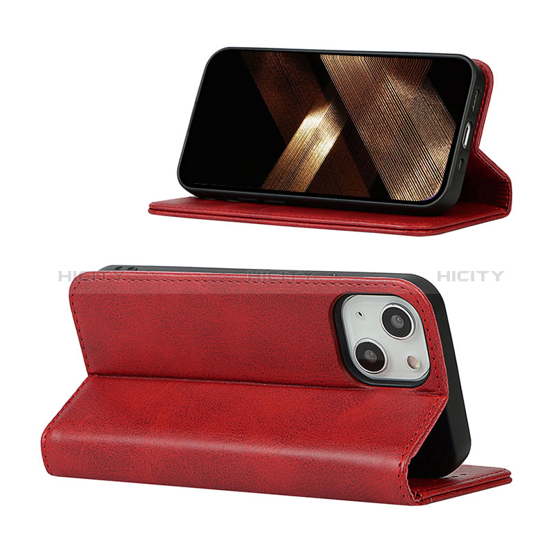 Funda de Cuero Cartera con Soporte Carcasa L14 para Apple iPhone 15