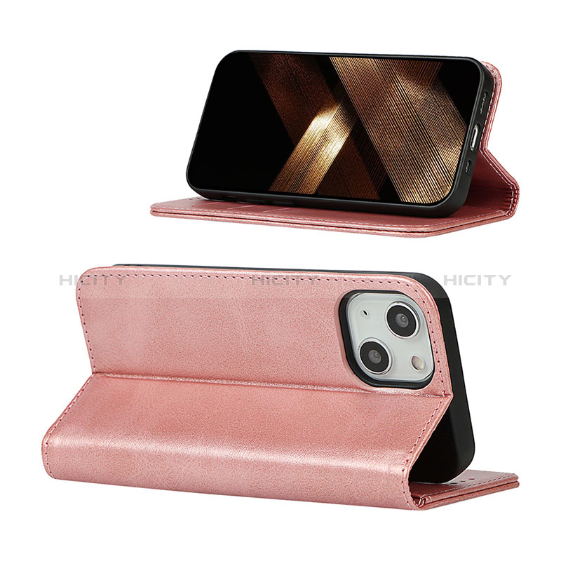 Funda de Cuero Cartera con Soporte Carcasa L14 para Apple iPhone 15