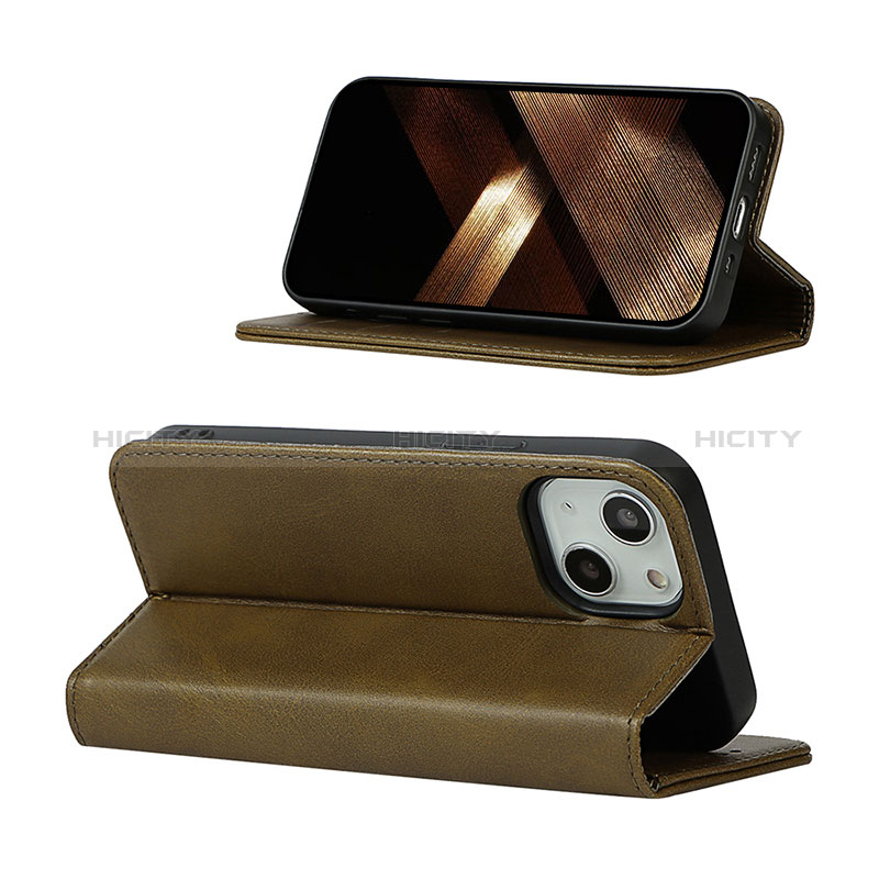 Funda de Cuero Cartera con Soporte Carcasa L14 para Apple iPhone 15