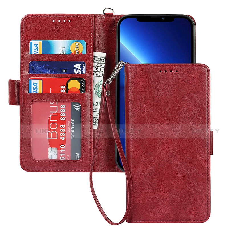 Funda de Cuero Cartera con Soporte Carcasa L15 para Apple iPhone 13 Pro