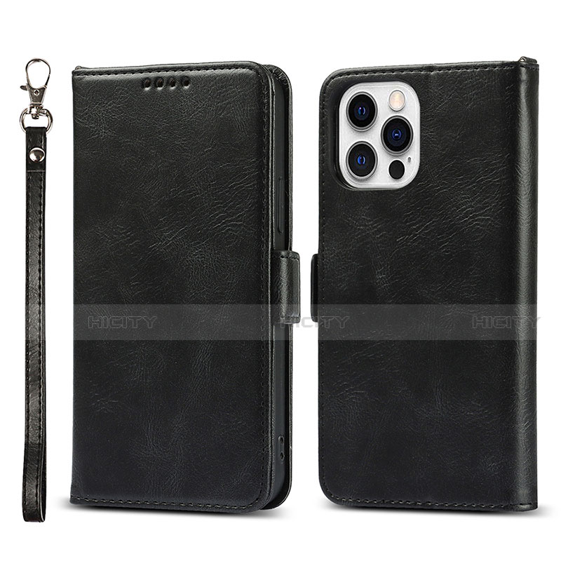 Funda de Cuero Cartera con Soporte Carcasa L15 para Apple iPhone 13 Pro Max Negro