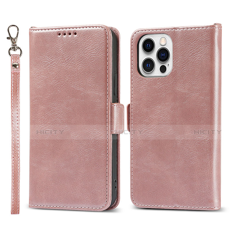 Funda de Cuero Cartera con Soporte Carcasa L15 para Apple iPhone 13 Pro Oro Rosa