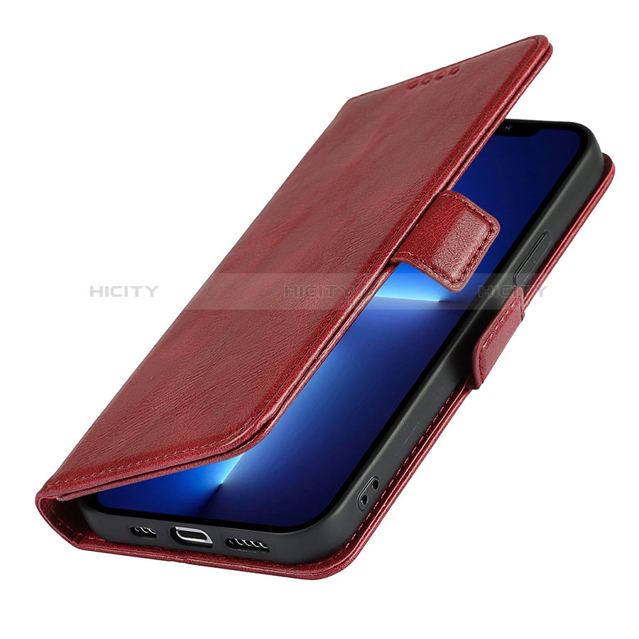 Funda de Cuero Cartera con Soporte Carcasa L15 para Apple iPhone 14 Rojo