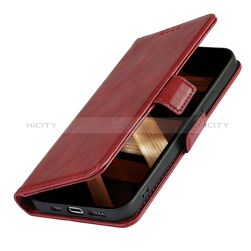 Funda de Cuero Cartera con Soporte Carcasa L15 para Apple iPhone 15 Rojo