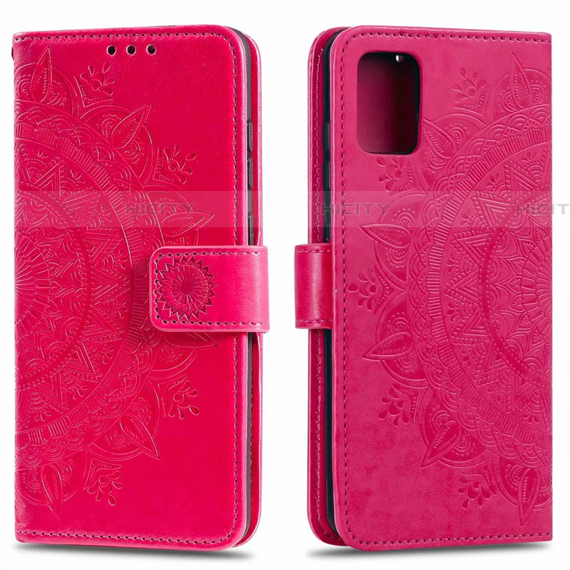 Funda de Cuero Cartera con Soporte Carcasa L15 para Samsung Galaxy A51 5G Rojo