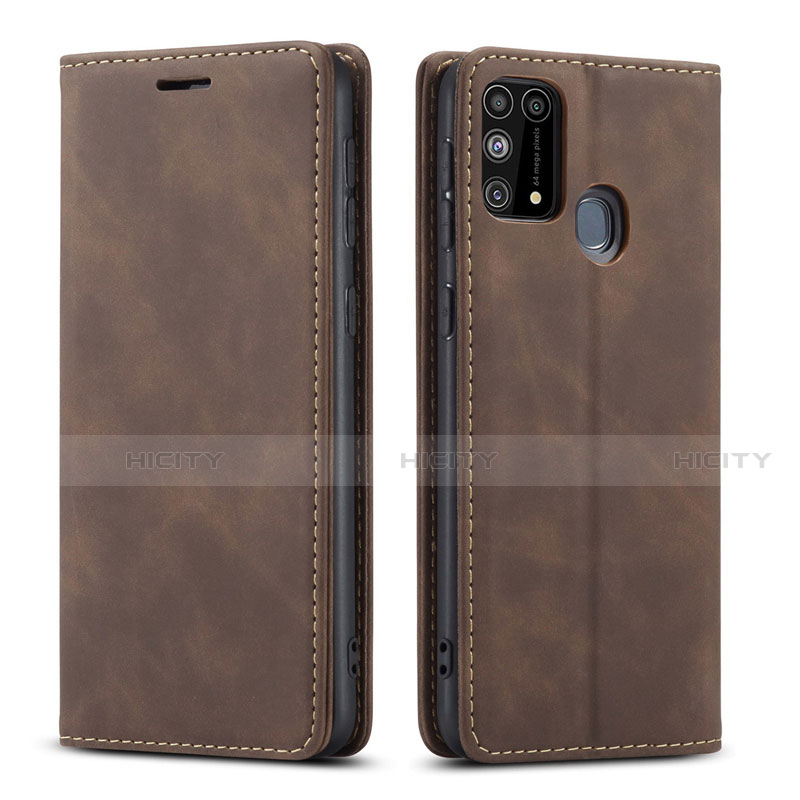 Funda de Cuero Cartera con Soporte Carcasa L15 para Samsung Galaxy M31 Marron