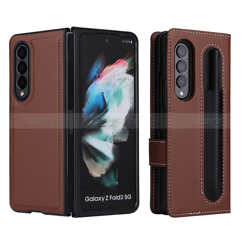 Funda de Cuero Cartera con Soporte Carcasa L15Z para Samsung Galaxy Z Fold3 5G