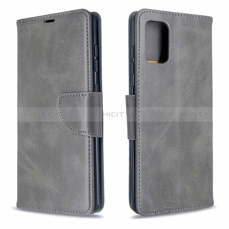 Funda de Cuero Cartera con Soporte Carcasa L16 para Samsung Galaxy A71 4G A715 Gris