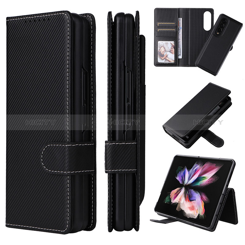 Funda de Cuero Cartera con Soporte Carcasa L16Z para Samsung Galaxy Z Fold3 5G