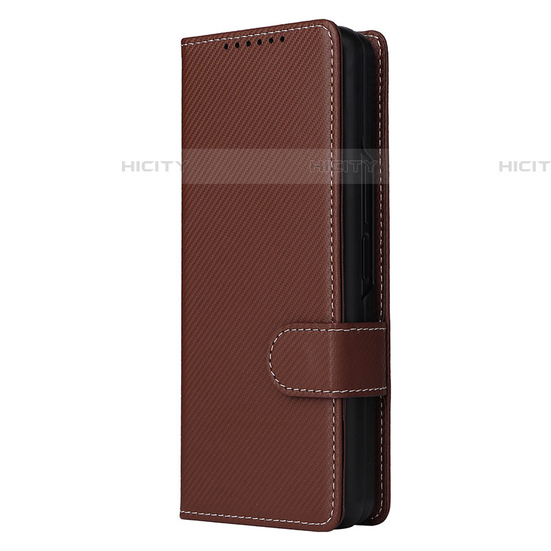 Funda de Cuero Cartera con Soporte Carcasa L16Z para Samsung Galaxy Z Fold4 5G Marron