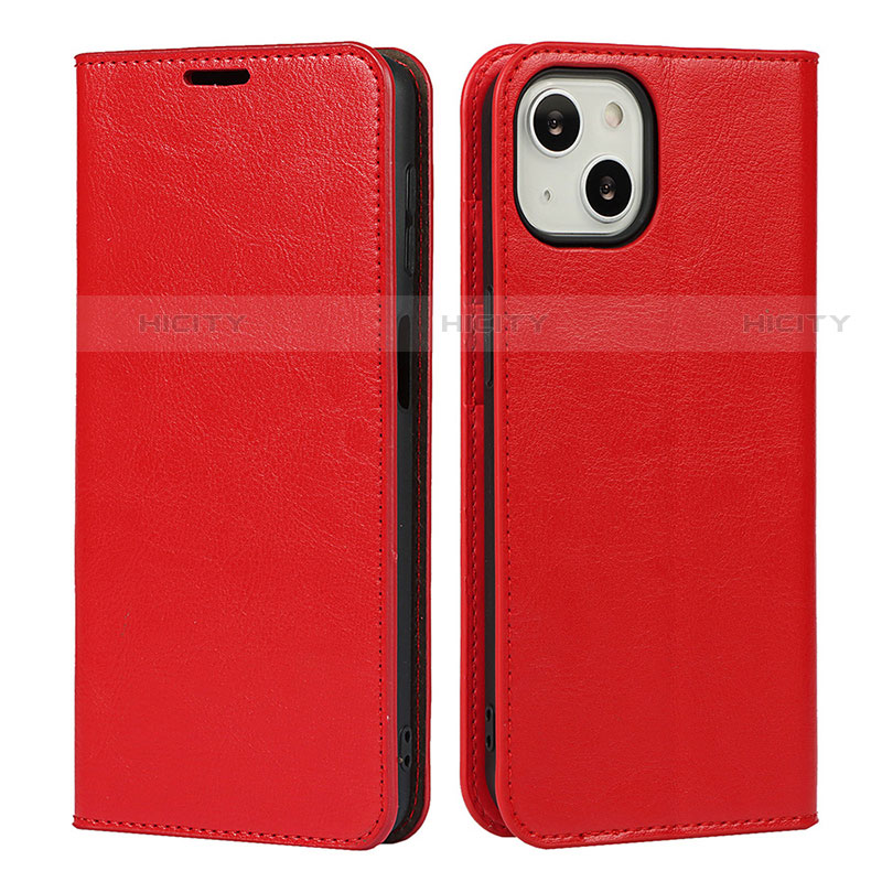 Funda de Cuero Cartera con Soporte Carcasa L17 para Apple iPhone 13 Rojo