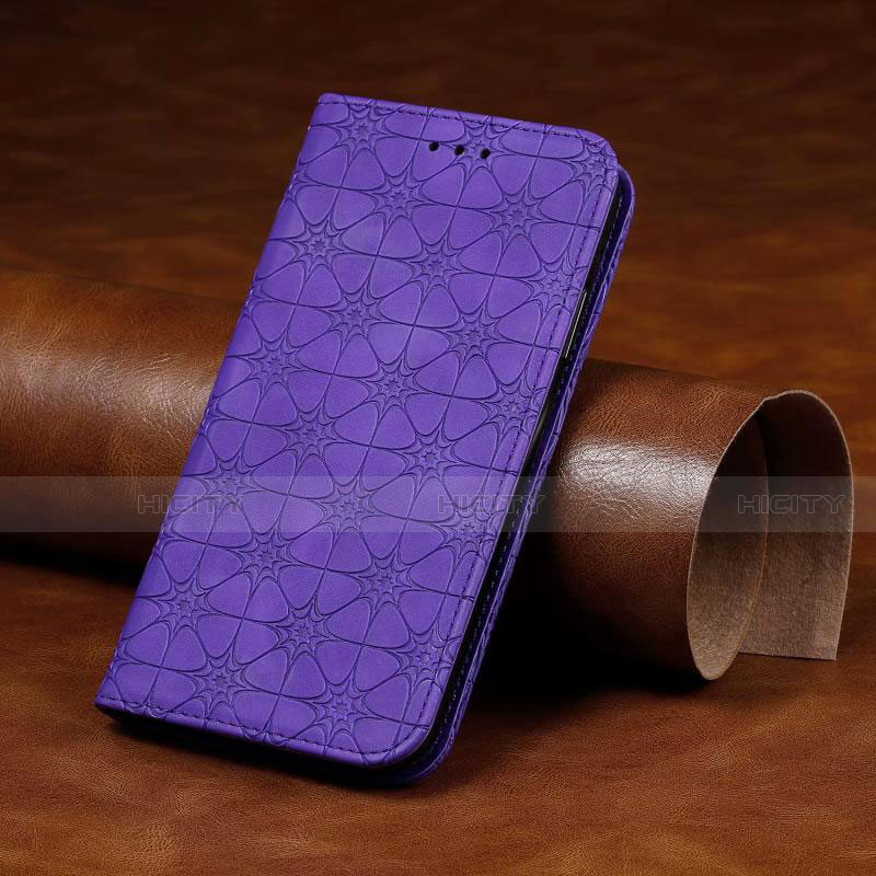 Funda de Cuero Cartera con Soporte Carcasa L17 para Huawei Honor 9C Morado