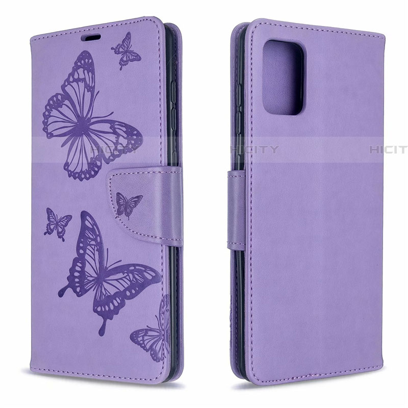 Funda de Cuero Cartera con Soporte Carcasa L17 para Samsung Galaxy A71 5G Morado