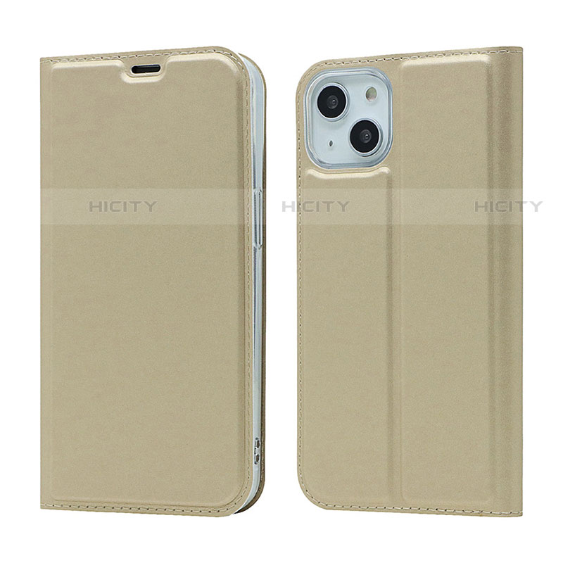 Funda de Cuero Cartera con Soporte Carcasa L18 para Apple iPhone 13 Oro