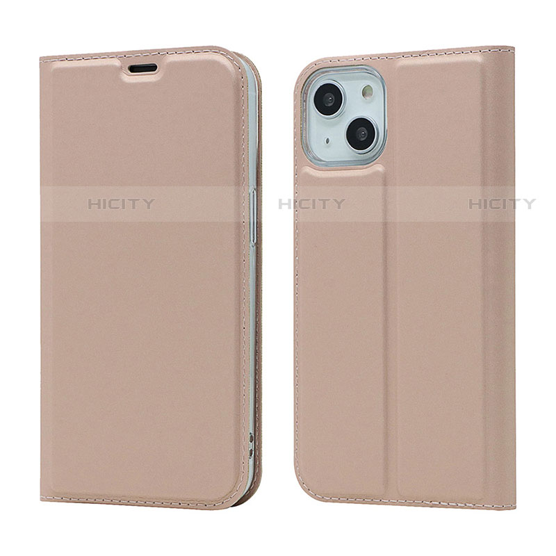 Funda de Cuero Cartera con Soporte Carcasa L18 para Apple iPhone 13 Oro Rosa