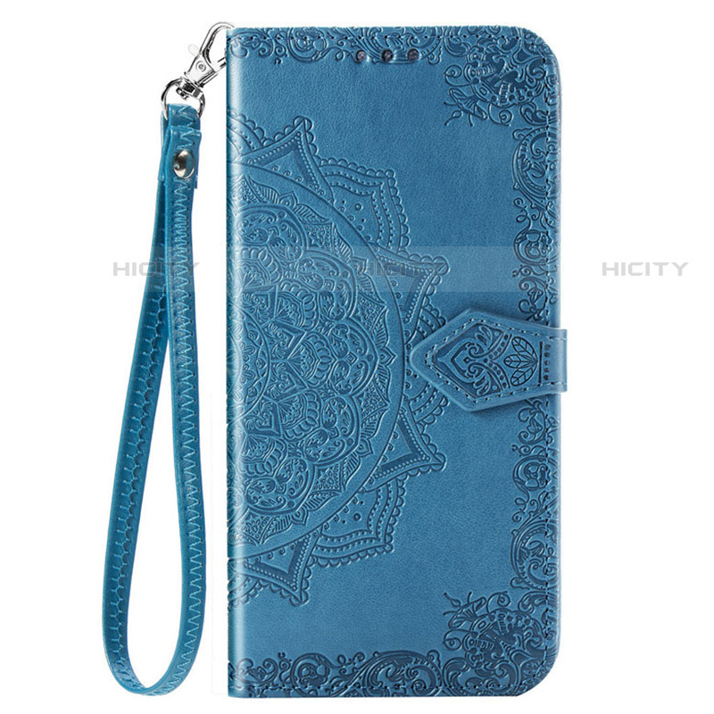 Funda de Cuero Cartera con Soporte Carcasa L18 para Huawei Y7p Azul