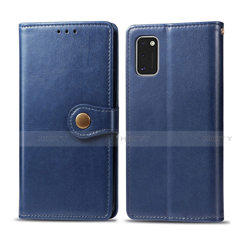 Funda de Cuero Cartera con Soporte Carcasa L18 para Samsung Galaxy A41 Azul