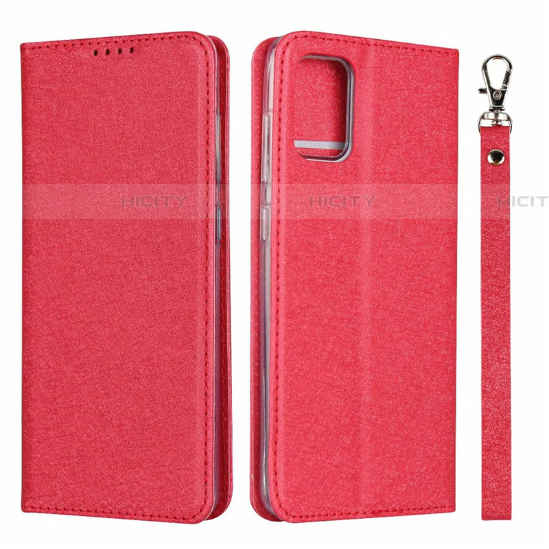 Funda de Cuero Cartera con Soporte Carcasa L18 para Samsung Galaxy A51 5G Rojo