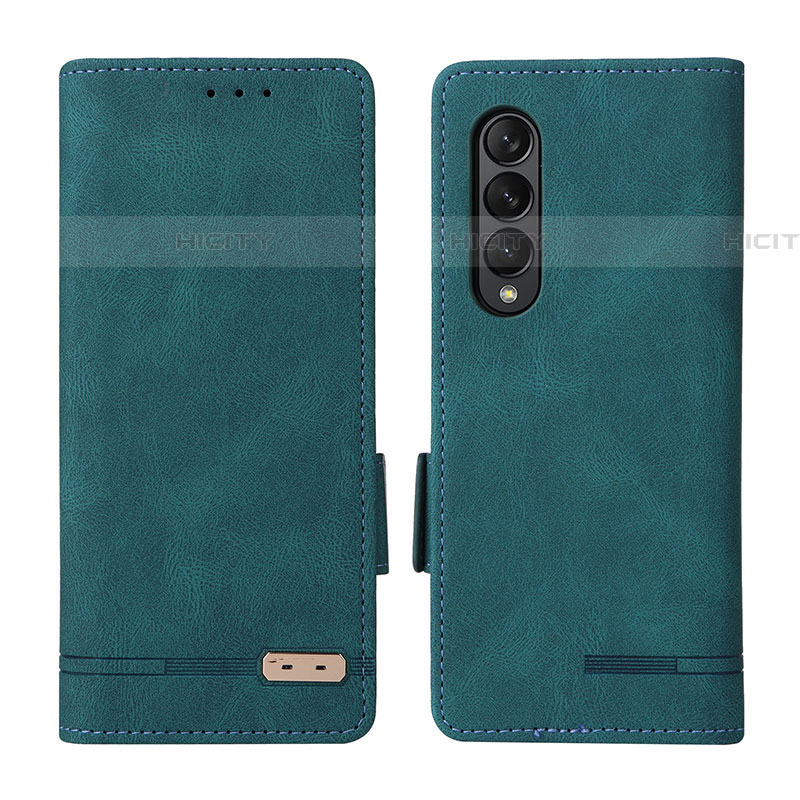 Funda de Cuero Cartera con Soporte Carcasa L18Z para Samsung Galaxy Z Fold4 5G Verde