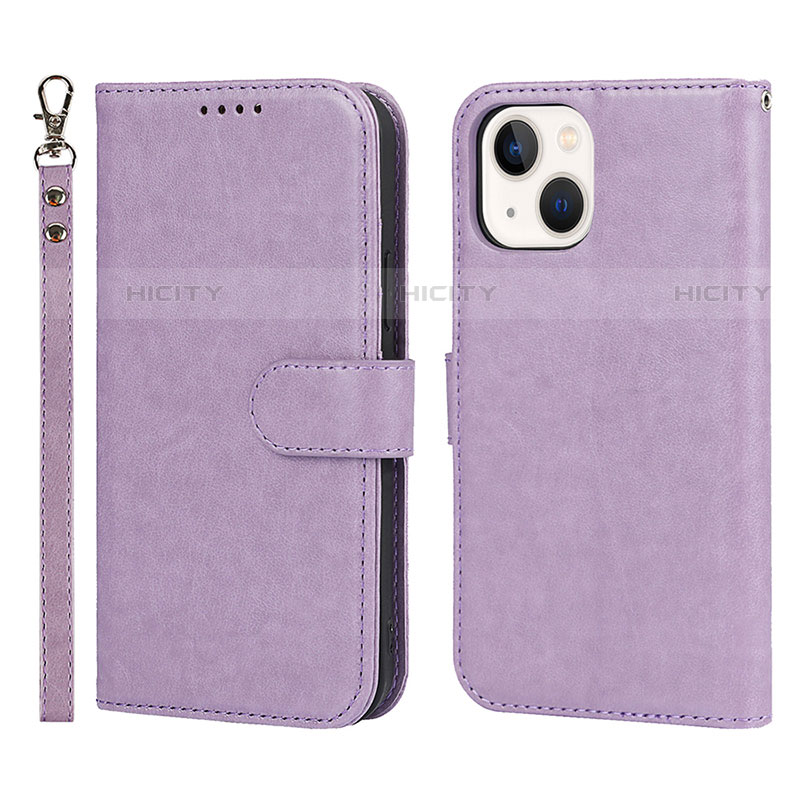 Funda de Cuero Cartera con Soporte Carcasa L19 para Apple iPhone 13 Mini Purpura Claro