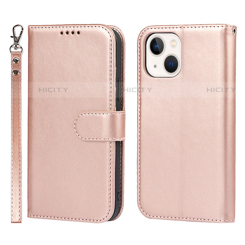 Funda de Cuero Cartera con Soporte Carcasa L19 para Apple iPhone 13 Oro Rosa