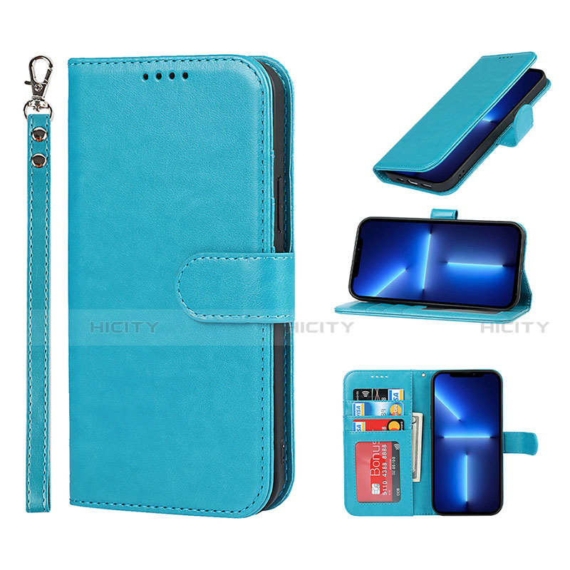 Funda de Cuero Cartera con Soporte Carcasa L19 para Apple iPhone 13 Pro Azul Cielo