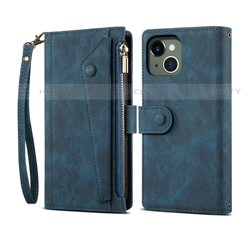 Funda de Cuero Cartera con Soporte Carcasa L20 para Apple iPhone 14 Plus Azul