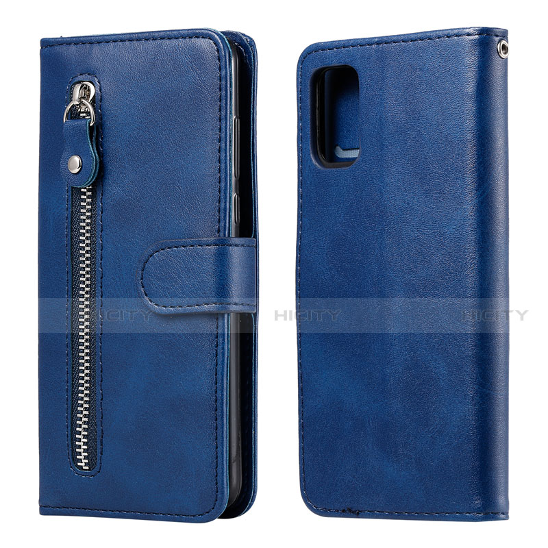 Funda de Cuero Cartera con Soporte Carcasa L20 para Samsung Galaxy A41 Azul