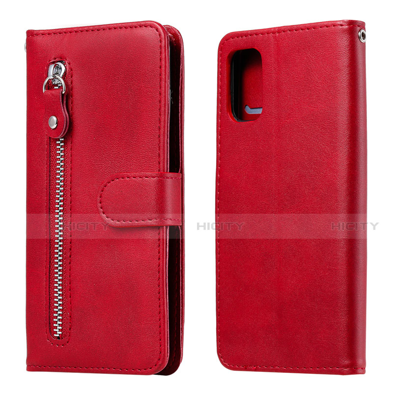 Funda de Cuero Cartera con Soporte Carcasa L20 para Samsung Galaxy A41 Rojo