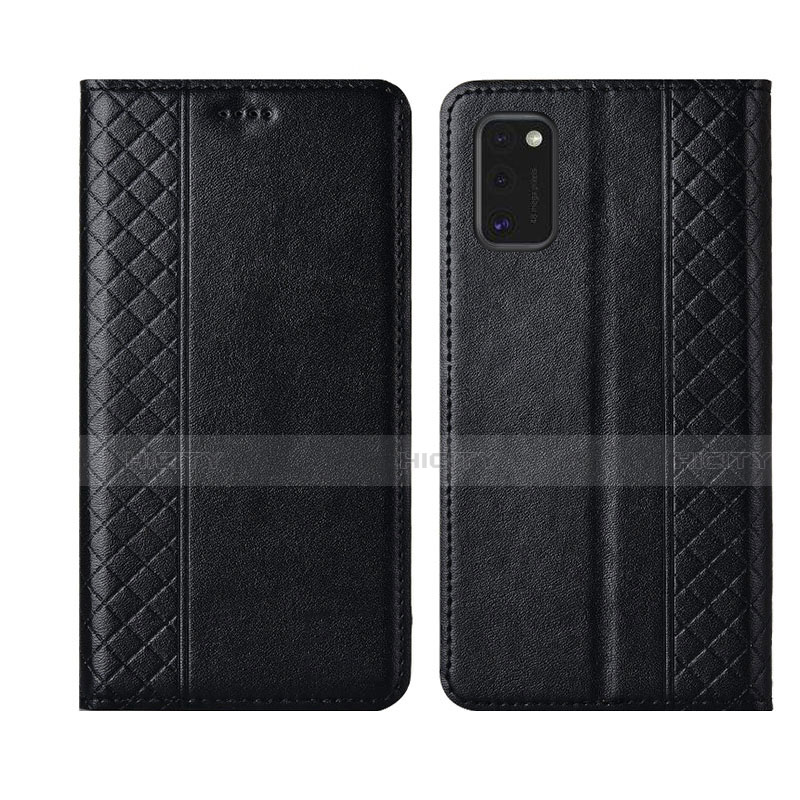 Funda de Cuero Cartera con Soporte Carcasa L21 para Samsung Galaxy A41 Negro