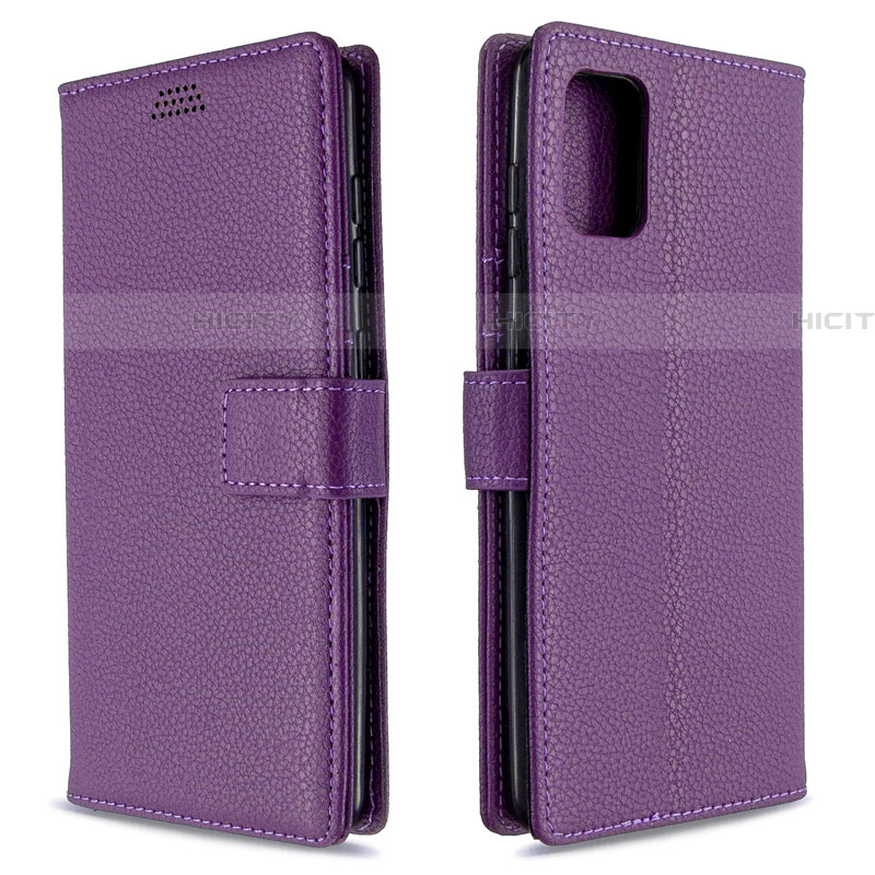 Funda de Cuero Cartera con Soporte Carcasa L22 para Samsung Galaxy A71 5G Morado