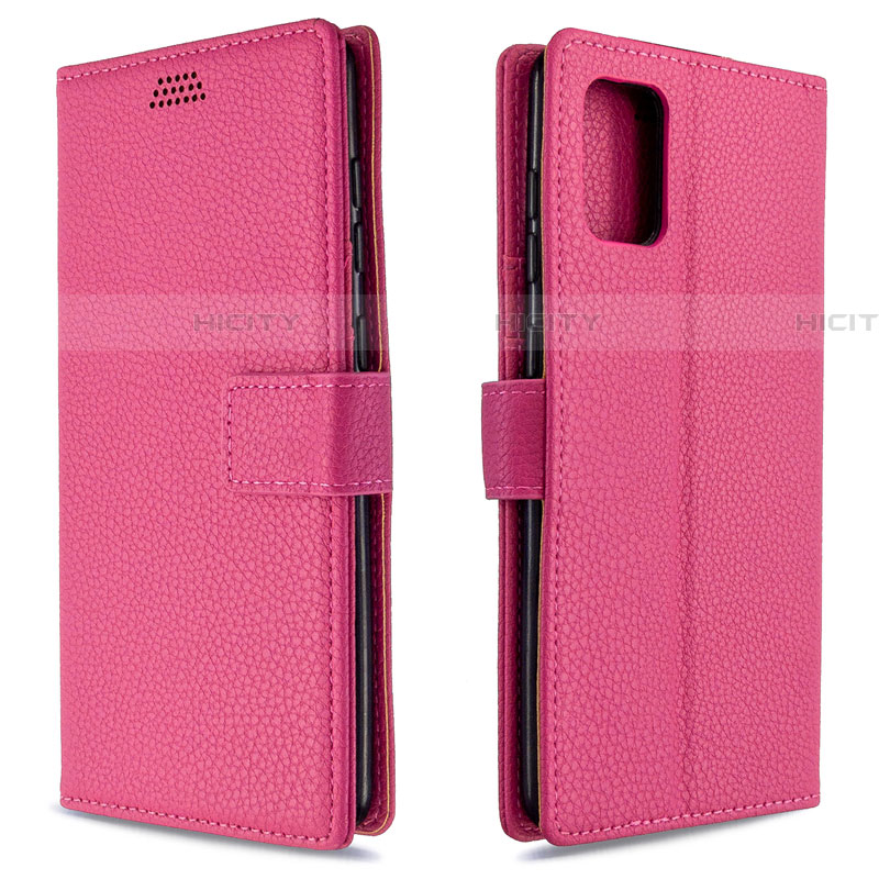 Funda de Cuero Cartera con Soporte Carcasa L22 para Samsung Galaxy A71 5G Rosa Roja