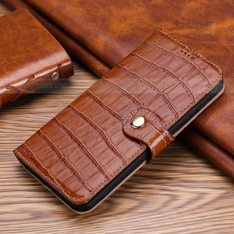 Funda de Cuero Cartera con Soporte Carcasa L24 para Apple iPhone 13 Marron