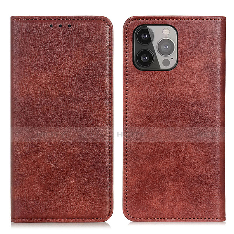 Funda de Cuero Cartera con Soporte Carcasa L25 para Apple iPhone 14 Pro Marron