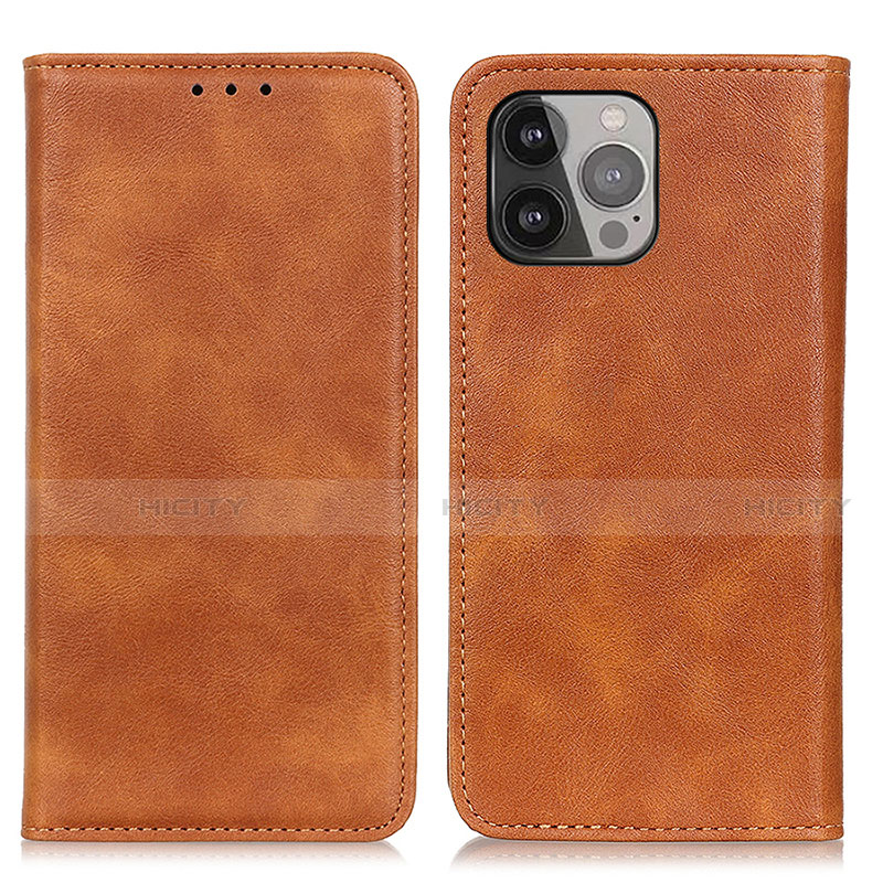 Funda de Cuero Cartera con Soporte Carcasa L26 para Apple iPhone 14 Pro Marron