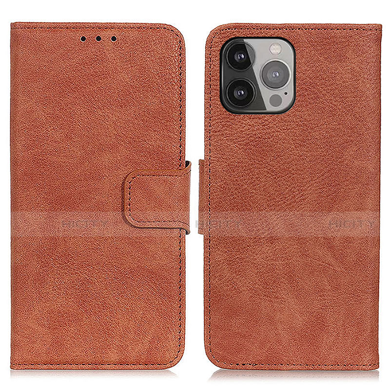 Funda de Cuero Cartera con Soporte Carcasa L27 para Apple iPhone 13 Pro Marron