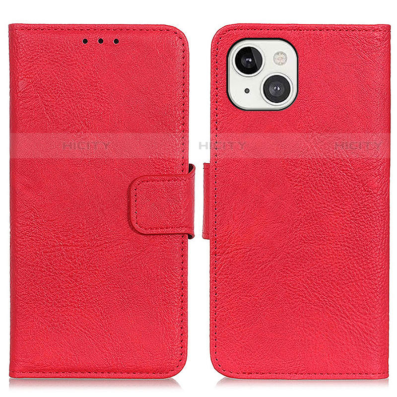 Funda de Cuero Cartera con Soporte Carcasa L27 para Apple iPhone 15 Rojo