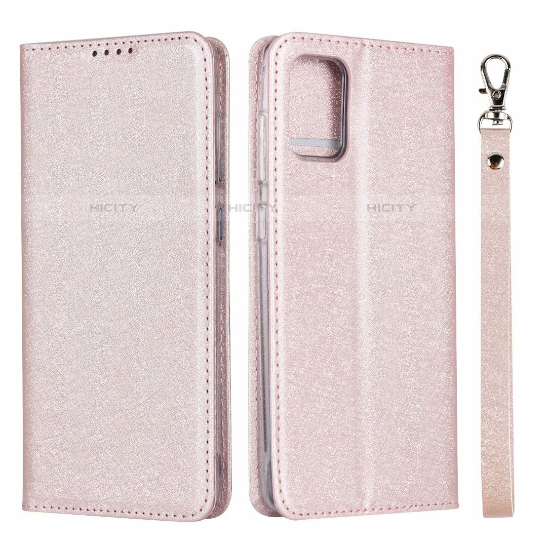 Funda de Cuero Cartera con Soporte Carcasa L27 para Samsung Galaxy A71 5G Oro Rosa