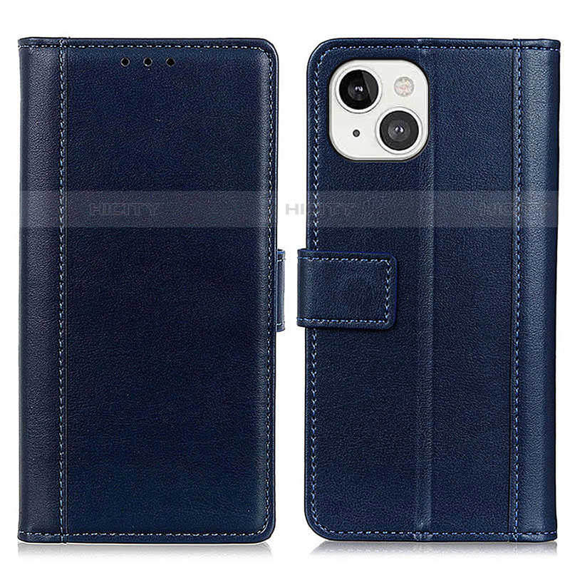 Funda de Cuero Cartera con Soporte Carcasa L28 para Apple iPhone 13 Azul