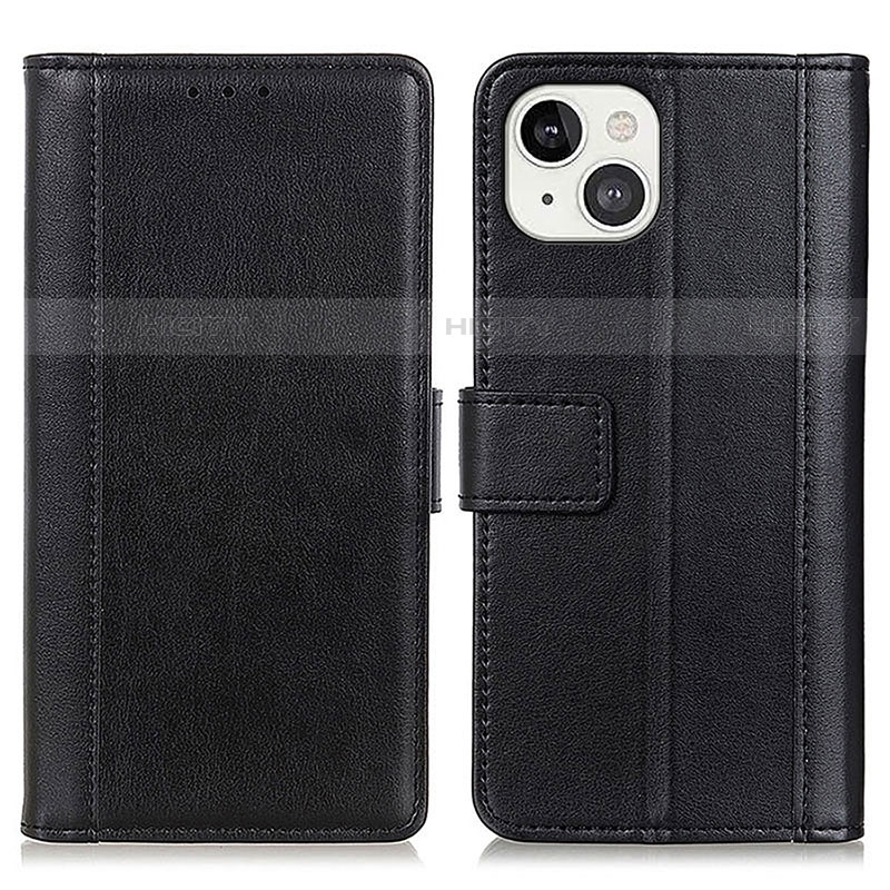 Funda de Cuero Cartera con Soporte Carcasa L28 para Apple iPhone 13 Mini Negro