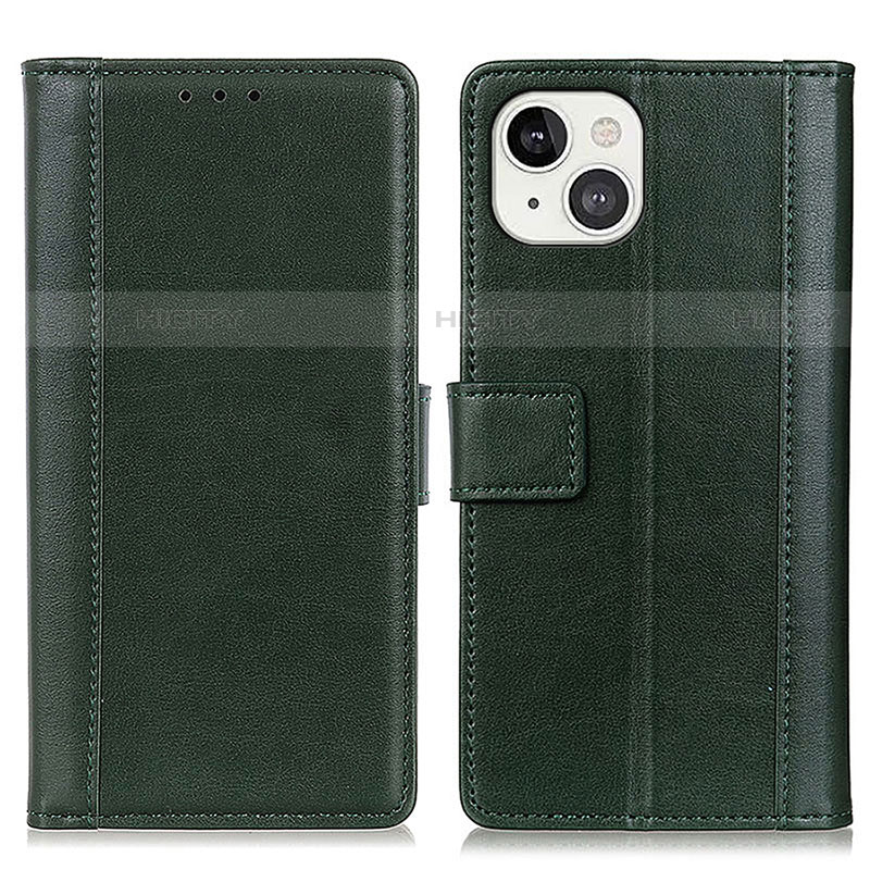 Funda de Cuero Cartera con Soporte Carcasa L28 para Apple iPhone 13 Verde