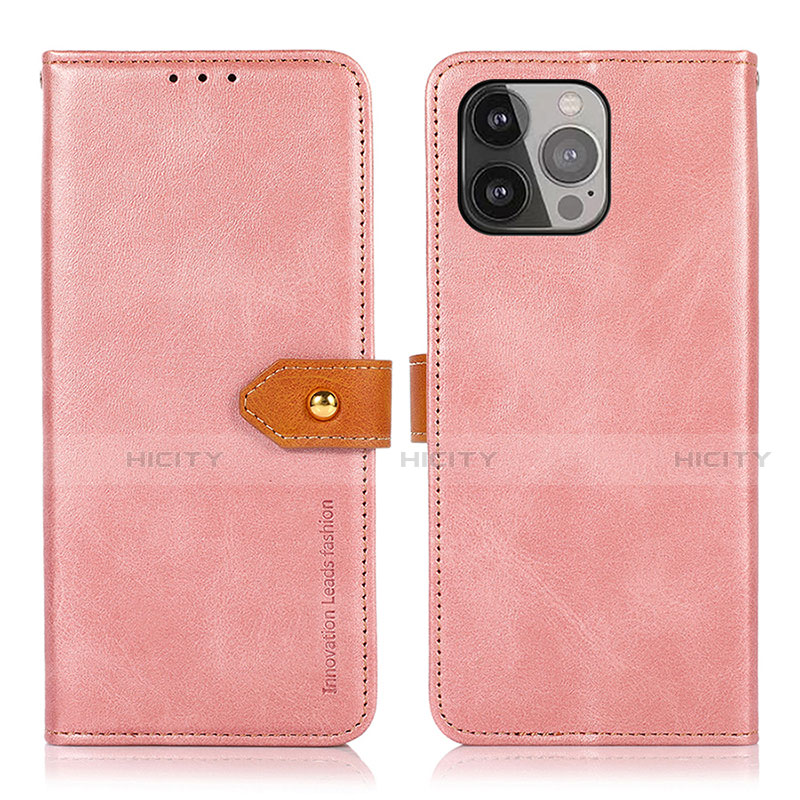 Funda de Cuero Cartera con Soporte Carcasa L29 para Apple iPhone 13 Pro Oro Rosa