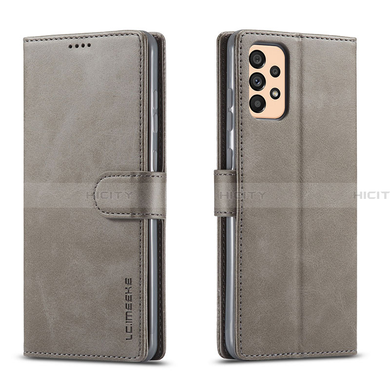 Funda de Cuero Cartera con Soporte Carcasa LC1 para Samsung Galaxy A33 5G Gris