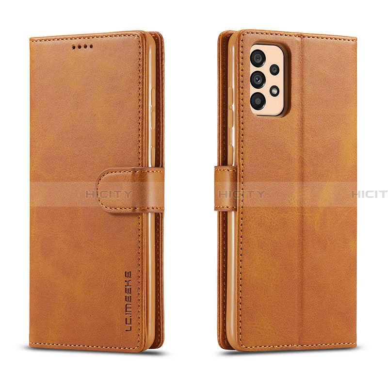 Funda de Cuero Cartera con Soporte Carcasa LC1 para Samsung Galaxy A33 5G Marron Claro