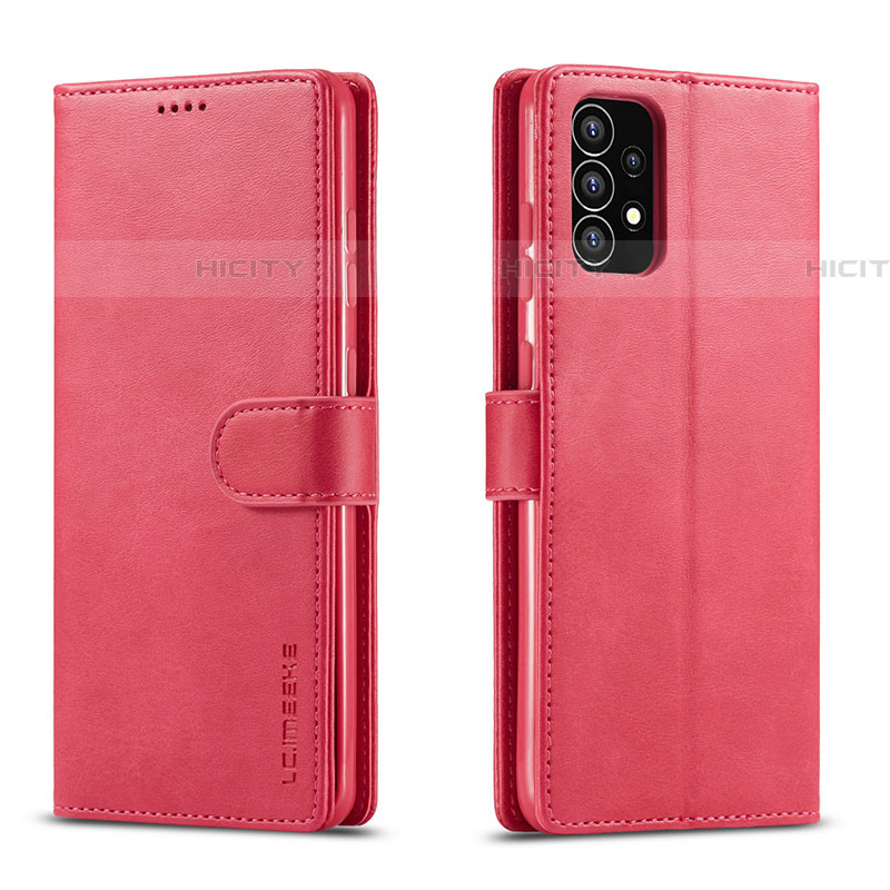 Funda de Cuero Cartera con Soporte Carcasa LC1 para Samsung Galaxy A53 5G Rosa Roja