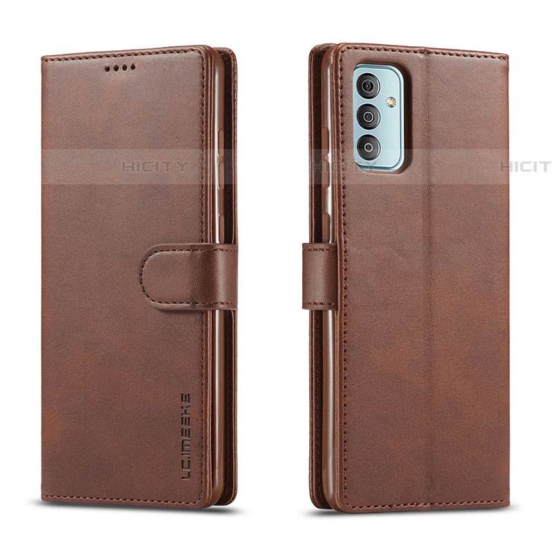 Funda de Cuero Cartera con Soporte Carcasa LC1 para Samsung Galaxy F23 5G Marron