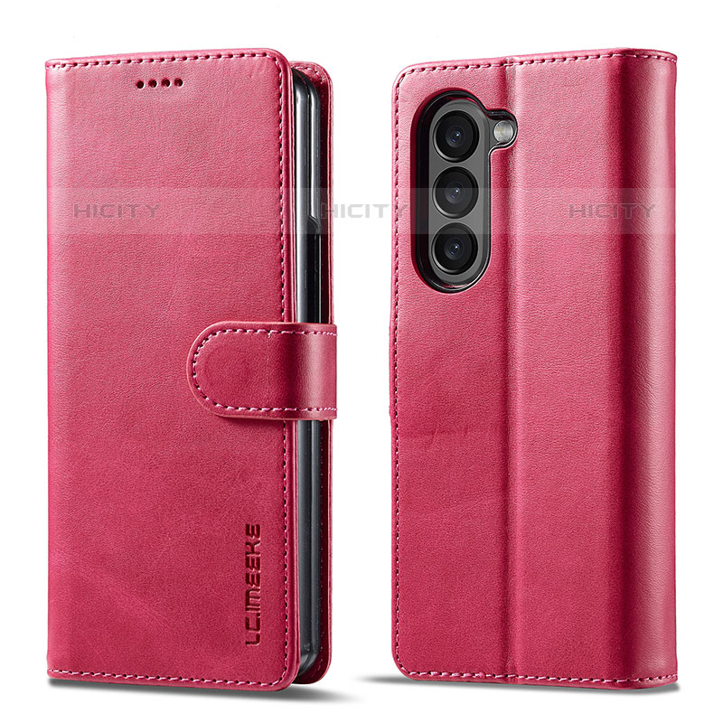 Funda de Cuero Cartera con Soporte Carcasa LC1 para Samsung Galaxy Z Fold5 5G